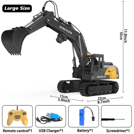 1:20 Alloy RC Excavator - 12-Channel Remote Control Vehicle 1: 20 12-way Alloy Excavator Remote Cont | Ectron Online