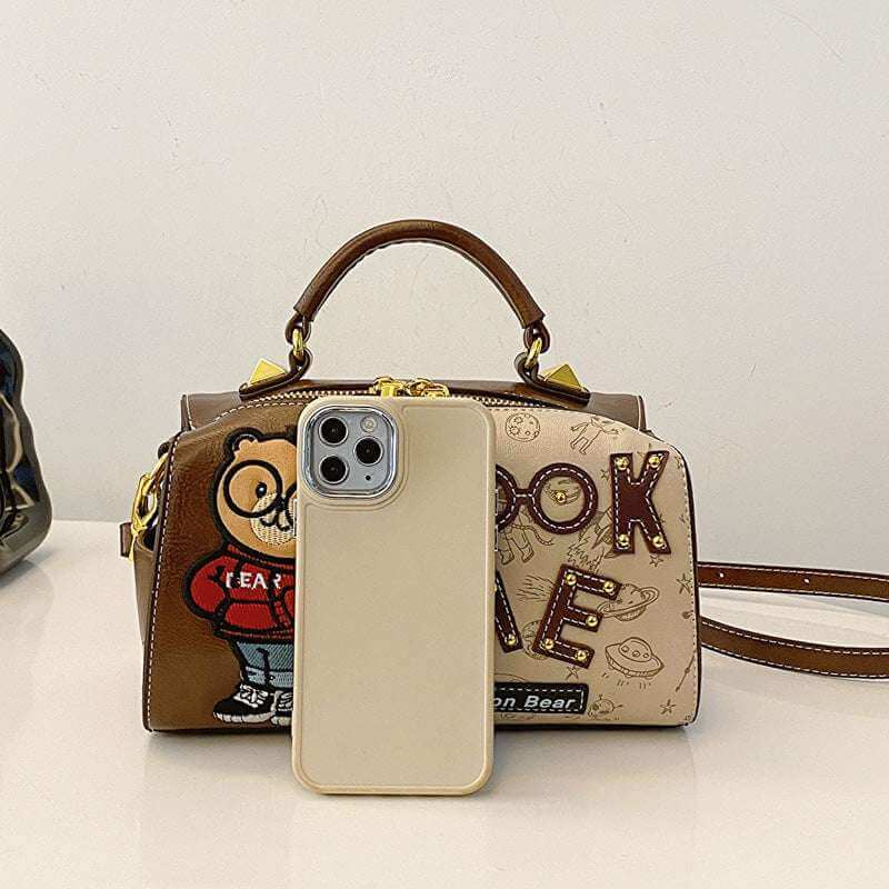 INS Trendy Cartoon Printed Shoulder Bag Handbag Ins Printed Cartoon Shoulder Pil | Ectron Online
