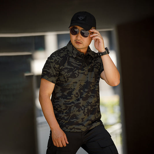 Men's Sports Loose Summer Outdoor Lapel Quick-drying T-shirt