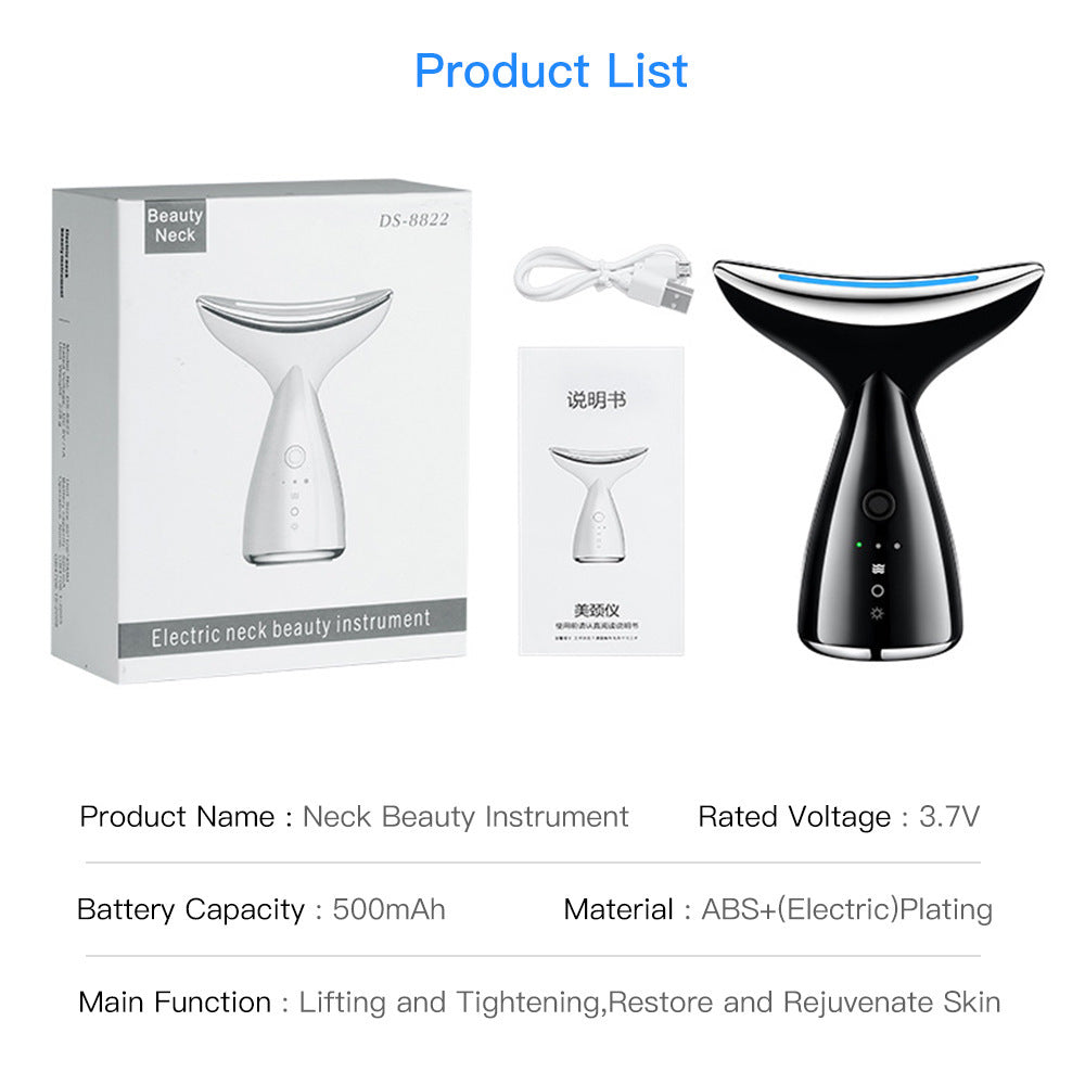 EMS Microcurrent Neck Face Beauty Device With 3 Colors LED Photon Therapy Skin Tighten Reduce Double Chin Face Lifting Devices - Ectron Online