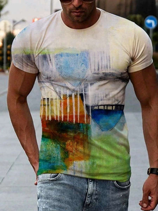 Digital Printed Round Neck T-Shirt – Short Sleeve Casual Tee Digital Printed Short-sleeved Round Neck | Ectron Online