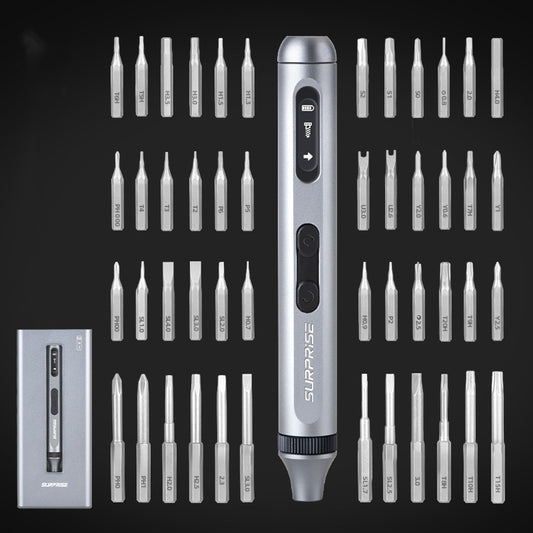 Electric screwdriver set with multiple precision bits and handheld driver