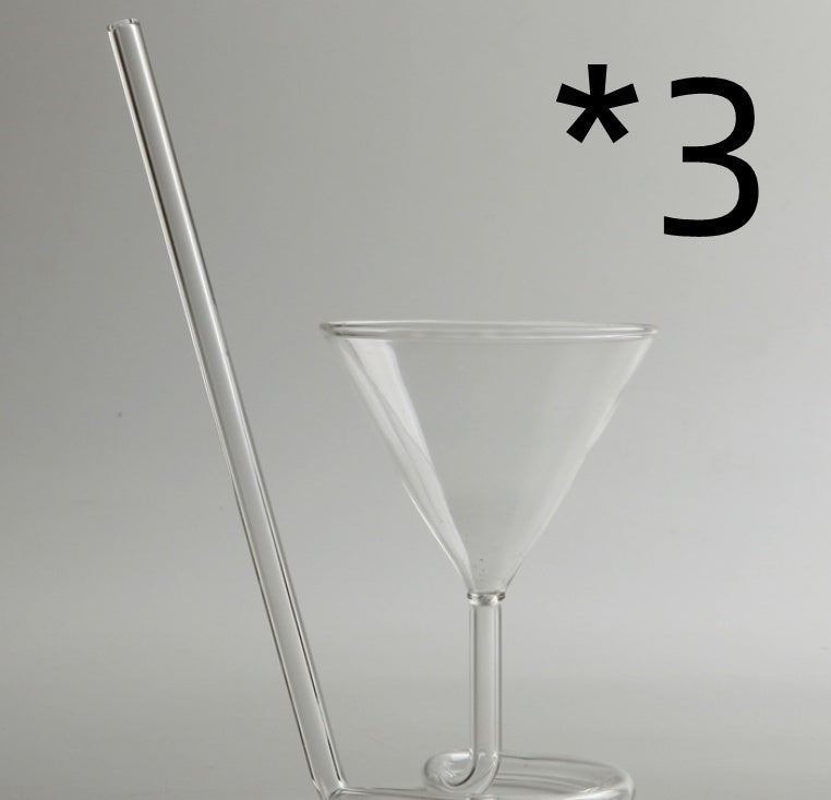 Spiral Cocktail Glass Revolving Martini Creative Long Tail Cocktail Straw Wine Glass For Bar Party Supply Barware