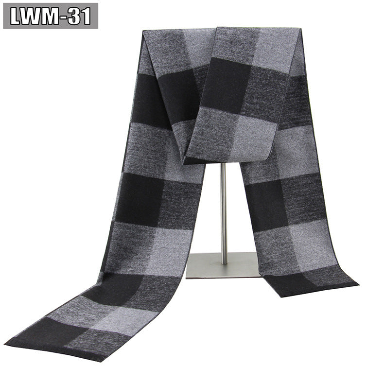 Men's Scarf European And American Cashmere Autumn And Winter Business Plaid