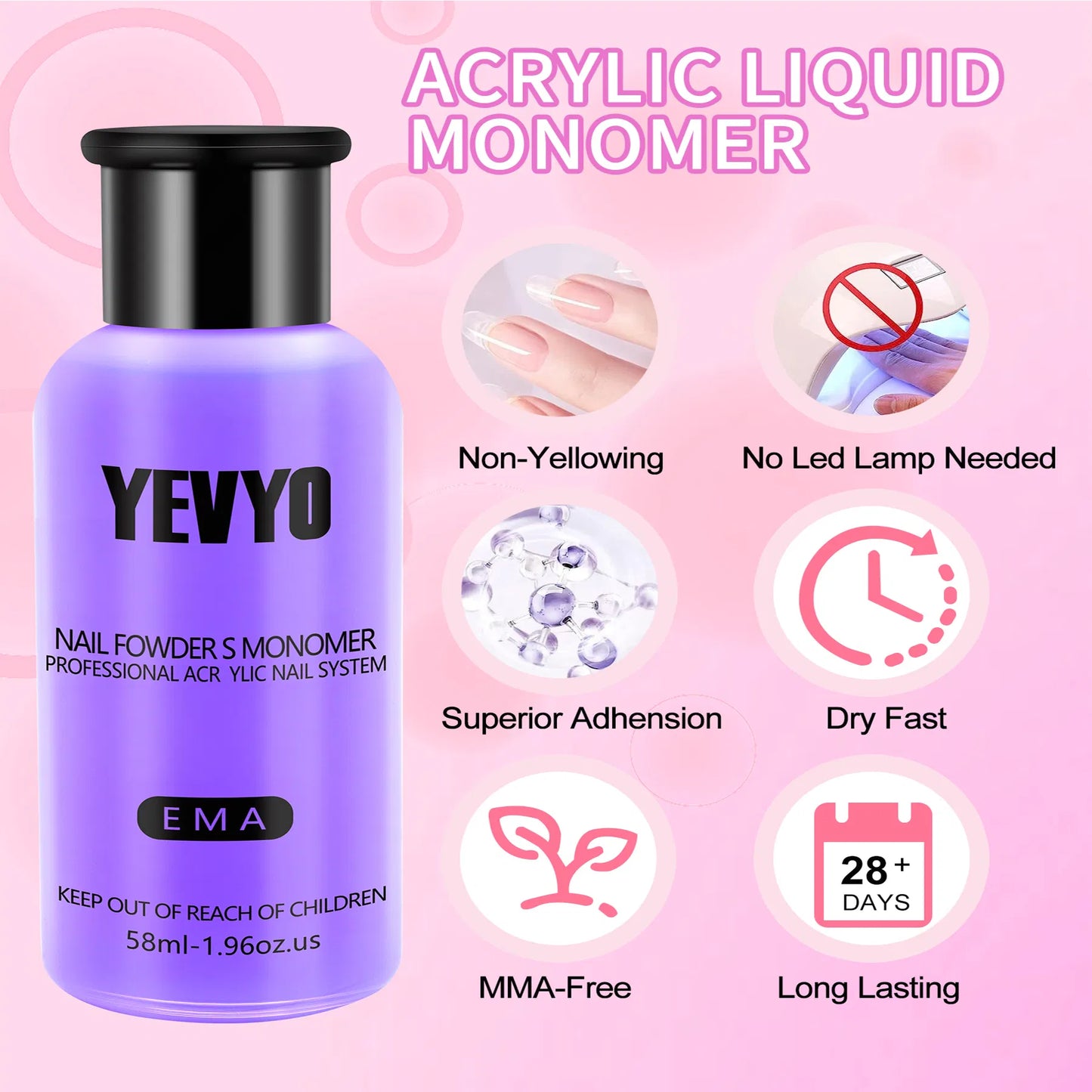 24-Color Acrylic Nail Kit with Monomer