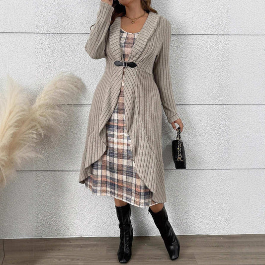 Knitted Pleated Cardigan Coat - Autumn/Winter Lining Dress Suit Autumn And Winter Pleated Cardigan Trenc | Ectron Online