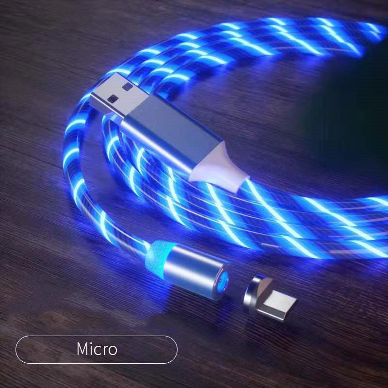 Magnetic Charging Cable Streamer Fast Charging Cable Lighting Micro USB Cable LED Magnet Charger Type-C Cable - Ectron Online