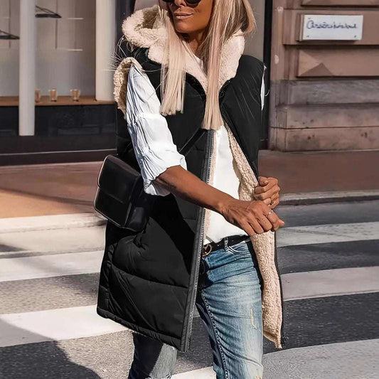 Hooded Double-sided Slim Fit Elegant Cardigan Vest