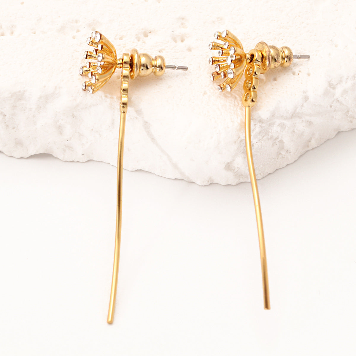 Female Versatile Long Slimming Floral Earrings