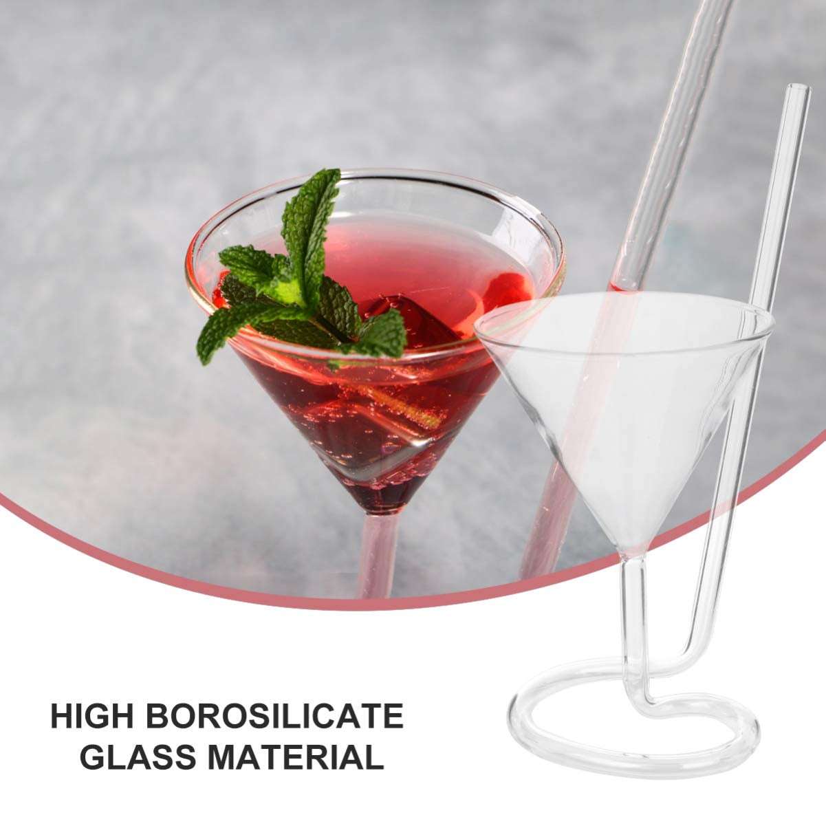 Spiral Cocktail Glass Revolving Martini Creative Long Tail Cocktail Straw Wine Glass For Bar Party Supply Barware