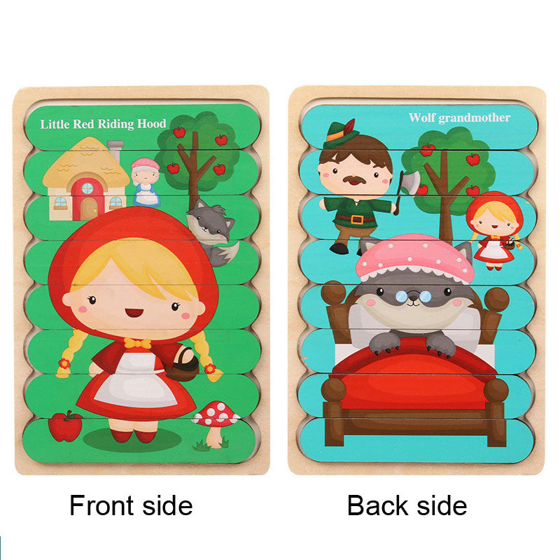 Wooden Creative Strip Puzzle Children's Educational Early Childhood Enlightenment Cognitive Cartoon Animal Puzzle Board Toys - Ectron Online
