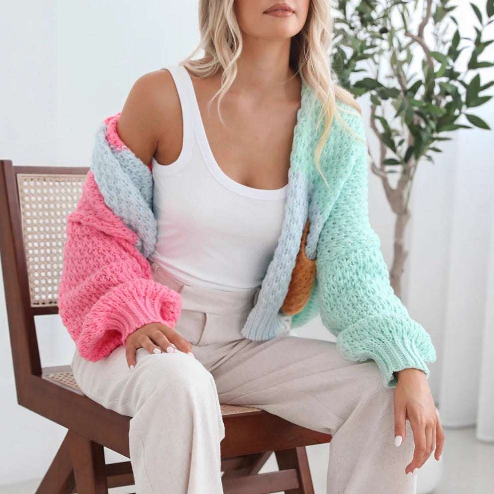 Idle Style Knitted Pocket Sweater Cardigan Coat