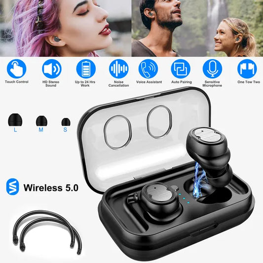 TWS Wireless 5.0 Earbuds | IPX4 Waterproof Touch Control Earphones