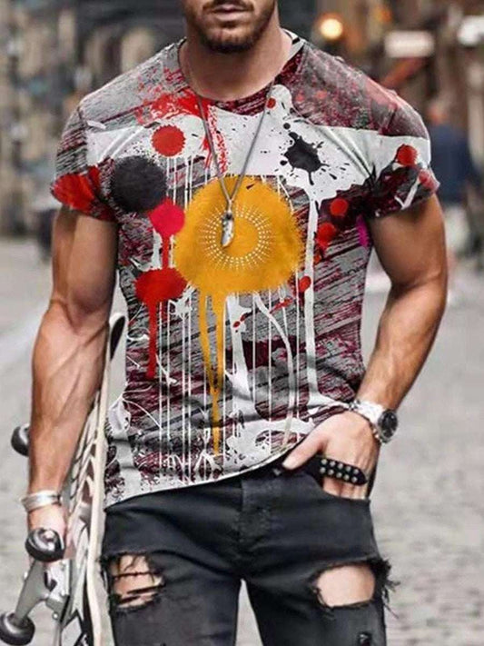 Digital Printed Short-sleeved Round Neck T-shirt