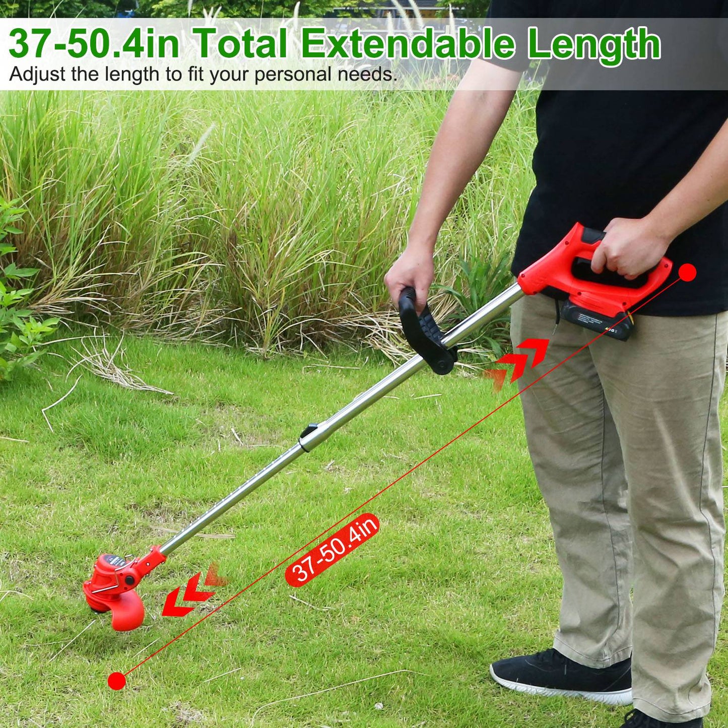 Adjustable Telescopic Weed Trimmer - Ergonomic Grass Trimmer