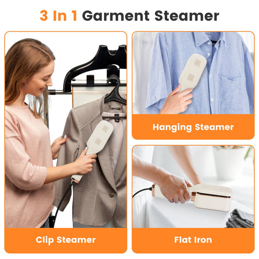 3-in-1 Portable Travel Steamer - 1000W Handheld Steam Iron