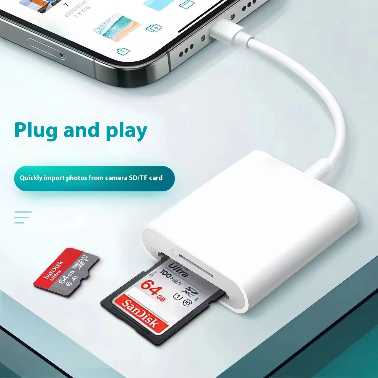 Mobile Phone Applicable Camera Card Reader Adapter OTG Data Cable - Ectron Online