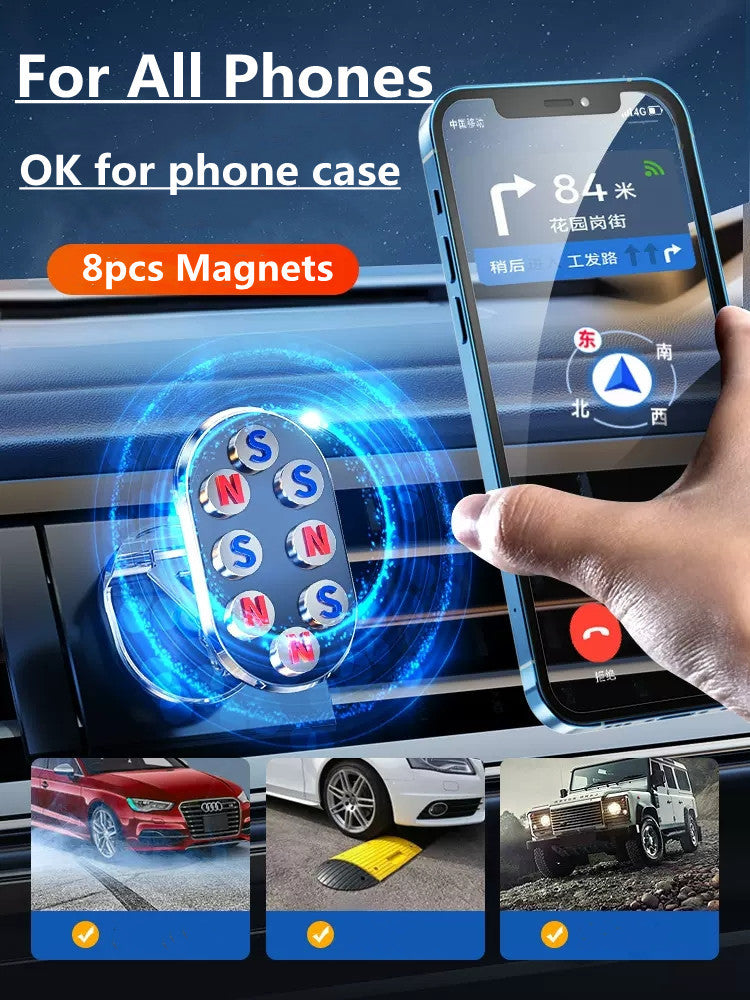 Rotate Metal Magnetic Car Phone Holder Foldable Universal Mobile Phone Stand Air Vent Magnet Mount GPS Support - Ectron Online