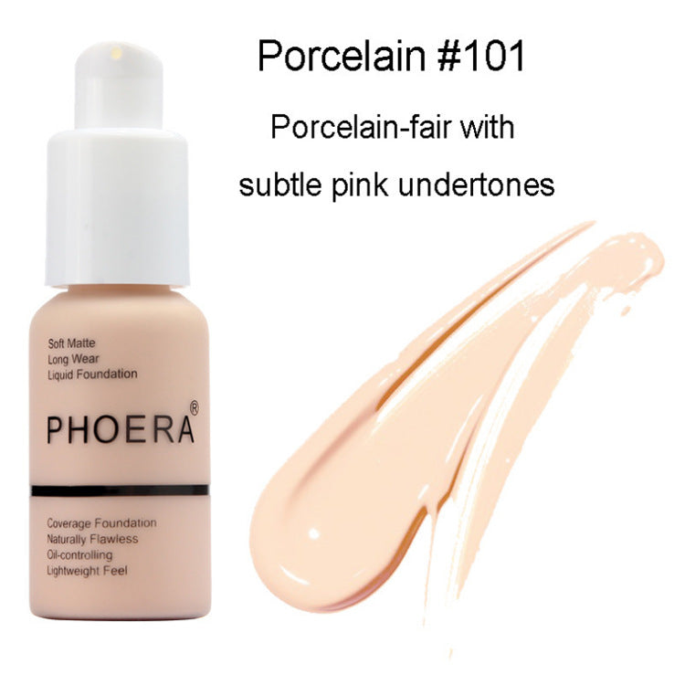 Explosive Press Type Oil Control Natural Color Matte Concealer Foundation Cream - Ectron Online