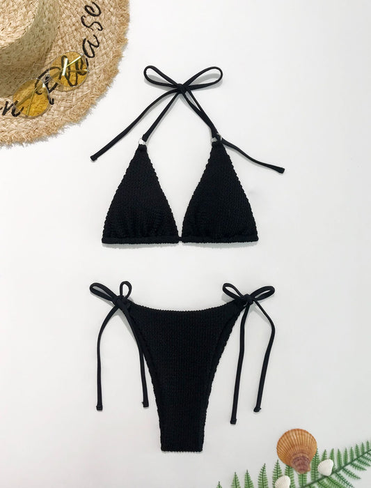 Bikini Solid Color European And American Split Swimsuit Women
