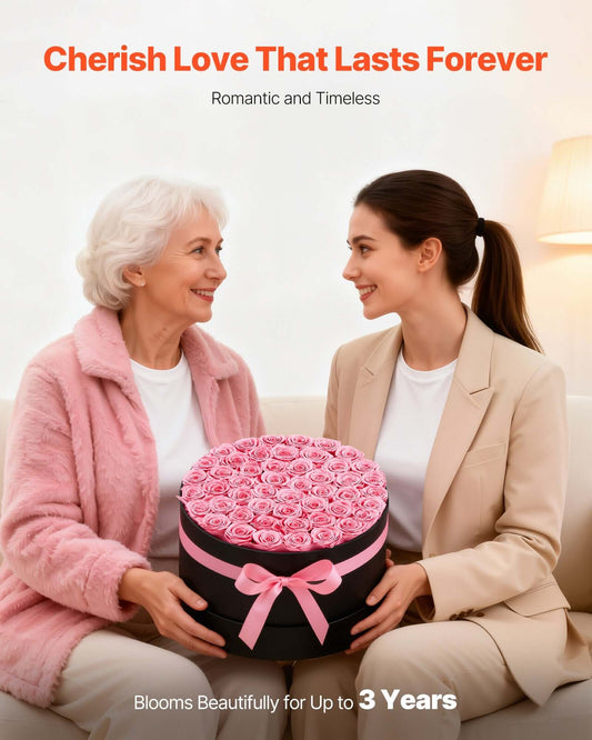 50 Real Preserved Roses in a Box