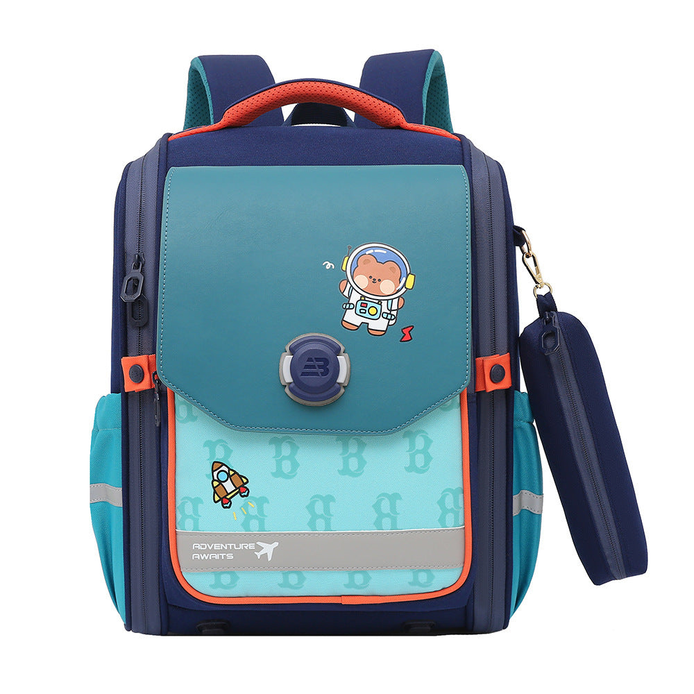 One Piece Dropshipping Primary School Student Schoolbag Boys And Girls Burden Reduction Spine Protection