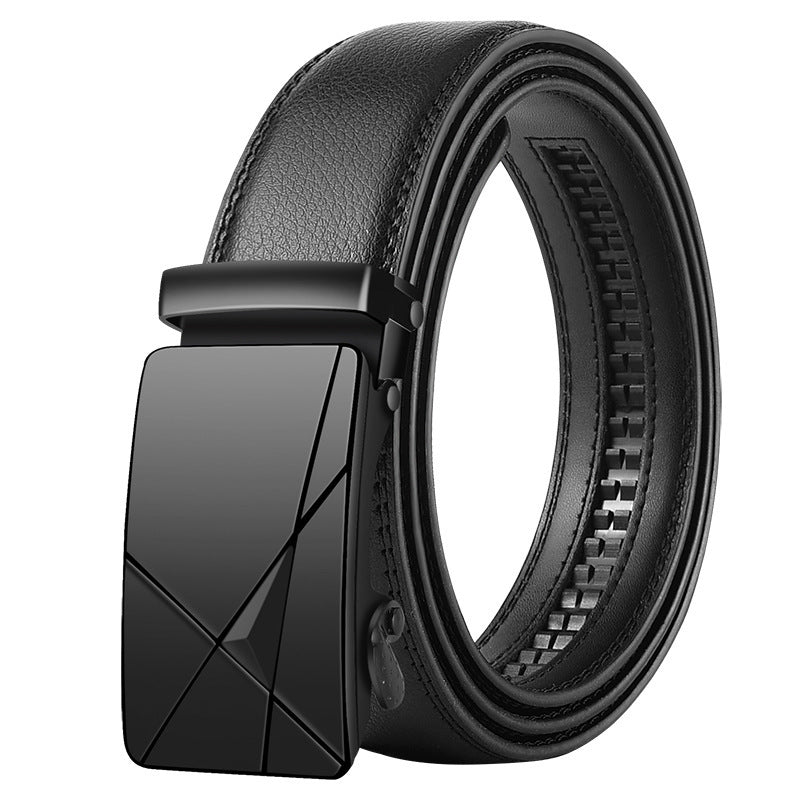 Men's Leather Belt Automatic Buckle Korean Style with sleek design and premium leather for modern sophistication.