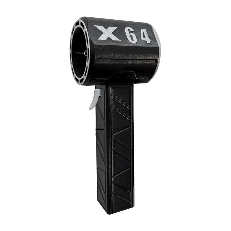 Black handheld device with 'X 64' branding on a white background