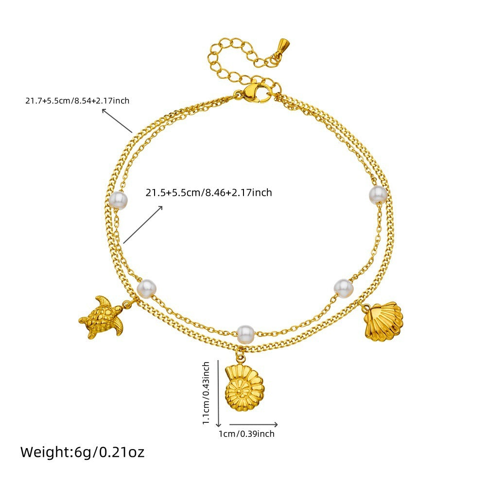 Simple Fashion Personality Colorful Starfish Anklet