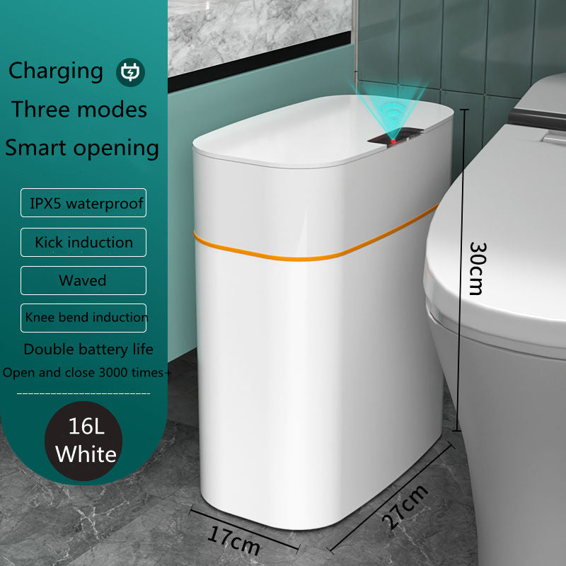 Smart Trash Can With Lid For Bedroom And Living Room Kitchen Storage Box Trash Can Induction Small Car Box Automatic Smart Dustbin Smart Trash Bin - Ectron Online