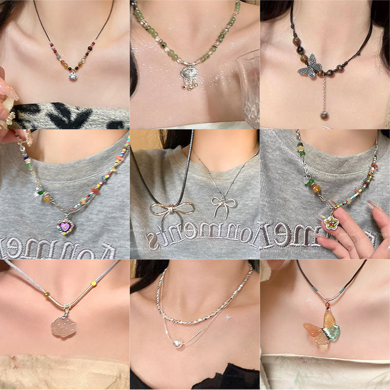 Butterfly Pearl Necklace Female Clavicle Chain Accessories