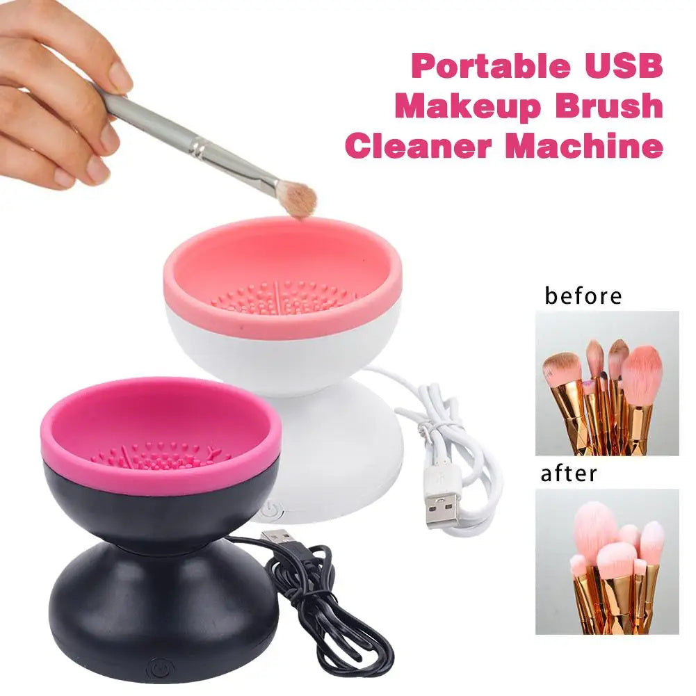 Electric Makeup Brush Cleaner Machine Portable Automatic USB Cosmetic Brush Cleaner Tools For All Size Beauty Makeup Brushes Set - Ectron Online