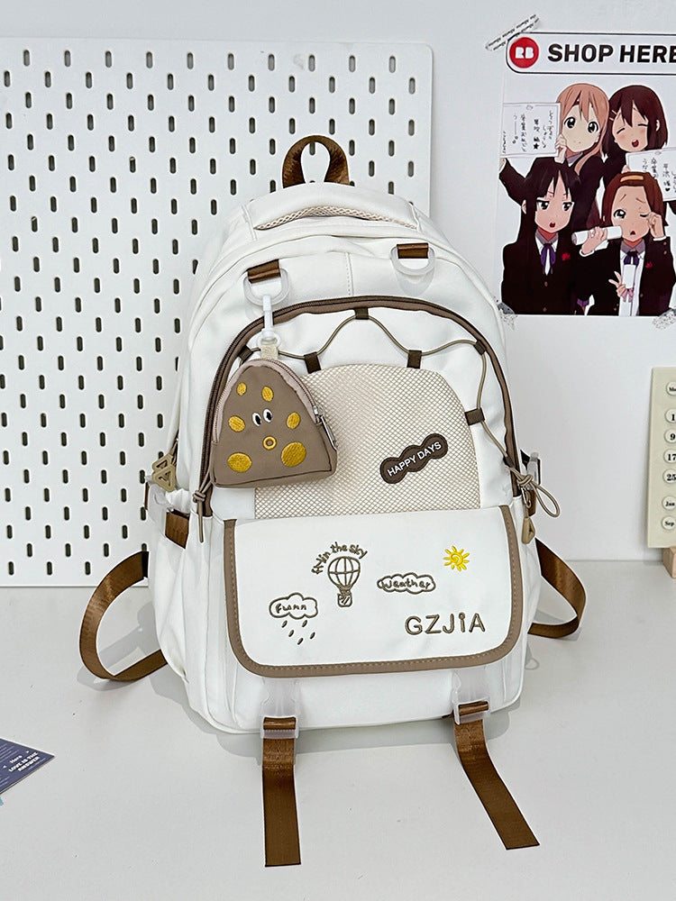 Simple And Lightweight Large Capacity Contrast Color Backpack