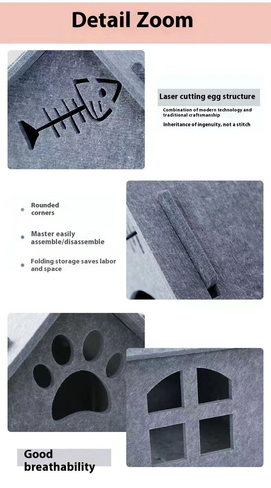 Felt Cat Bed – Removable, Washable & Warm for All Seasons Felt Cat Bed Four Seasons Universal Remo | Ectron Online