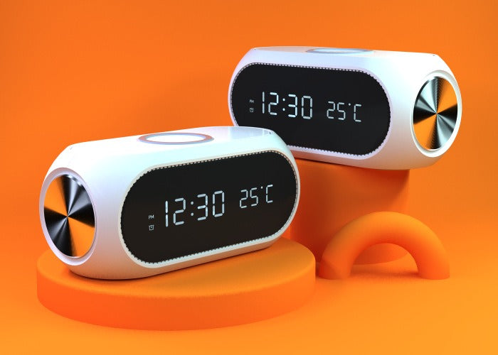 15W wireless charging clock alarm thermometer wireless charging time display wireless charging - Ectron Online