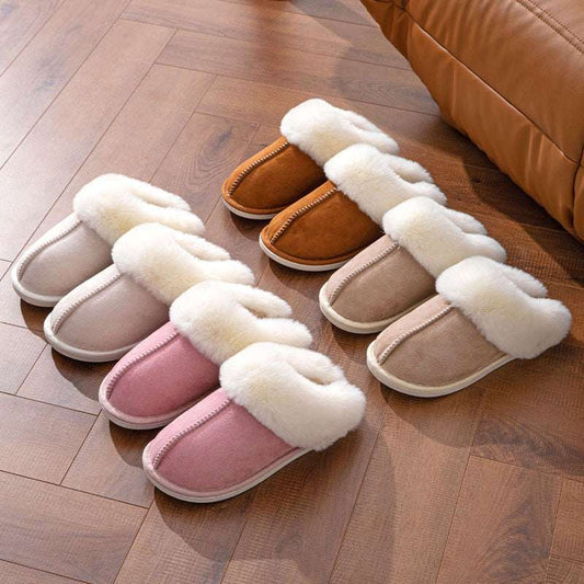 Fluffy Cotton Slippers – Warm Indoor Shoes for Autumn & Winter