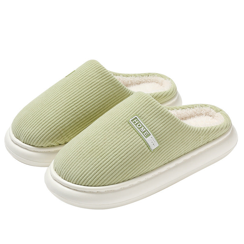 Autumn And Winter Home Indoor Plush Warm Slugged Bottom Baotou Non-slip Cotton Slippers