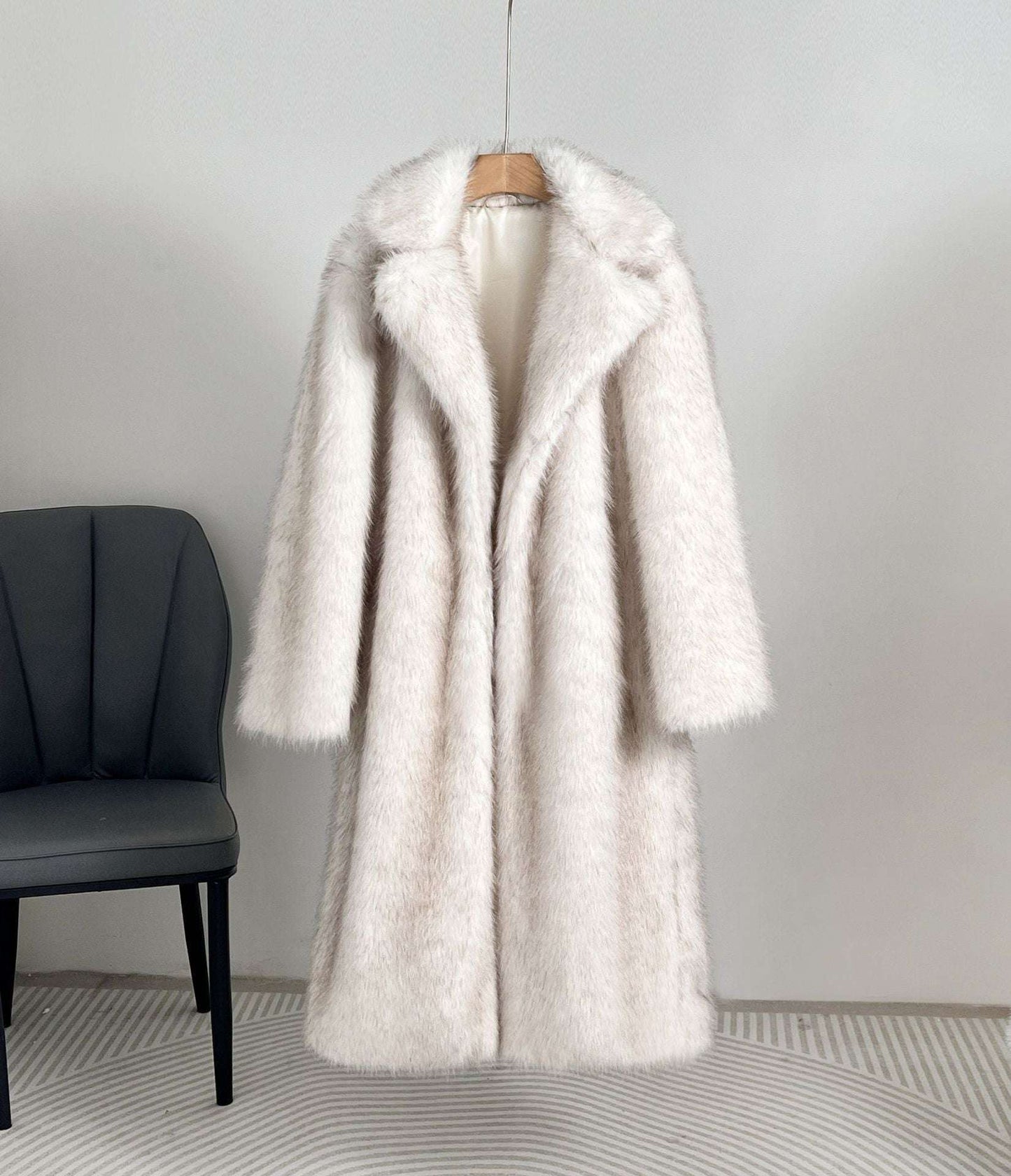 Extended Faux Fur Overcoat