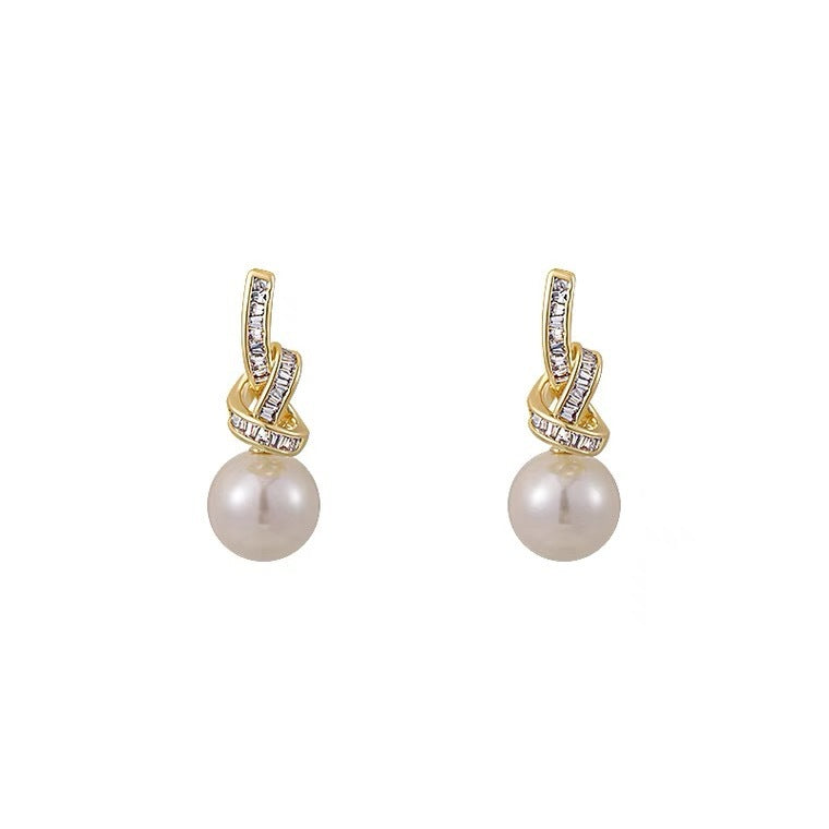 Light Luxury High-grade Micro Inlaid Zircon Chain Earrings