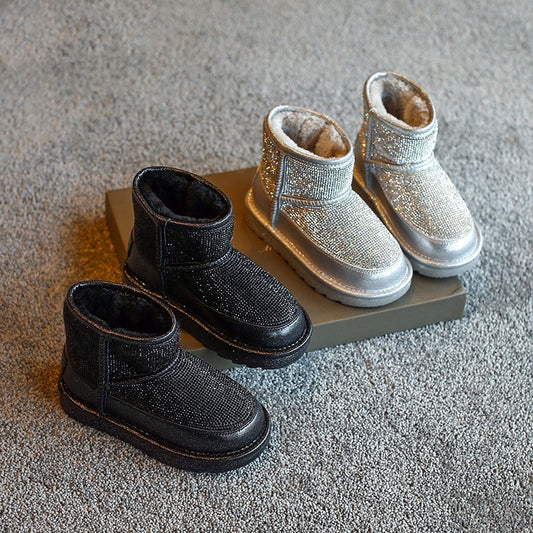 New plus velvet fashion children's mid-boots