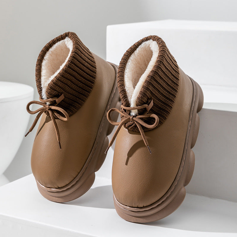 Waterproof High-top Cotton Slippers Women's Winter