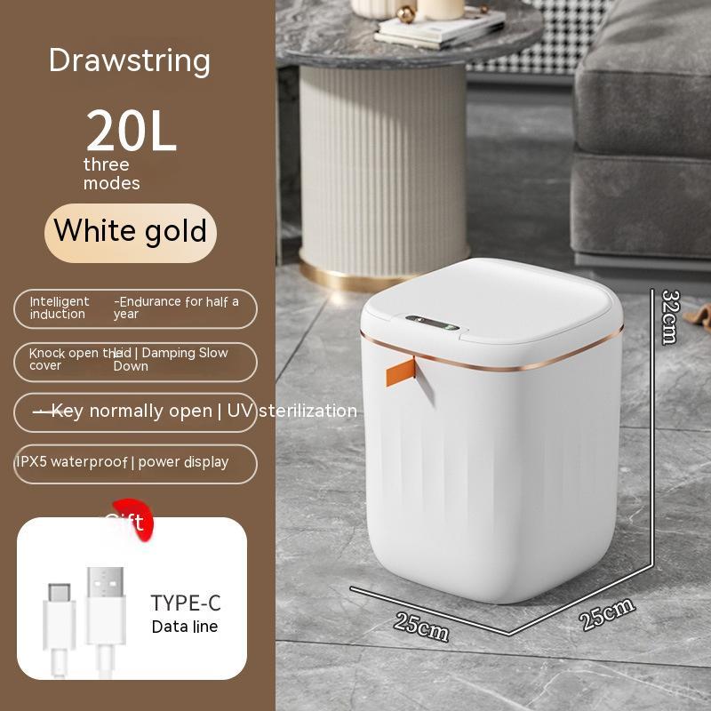 Smart Trash Can With Lid For Bedroom And Living Room Kitchen Storage Box Trash Can Induction Small Car Box Automatic Smart Dustbin Smart Trash Bin - Ectron Online