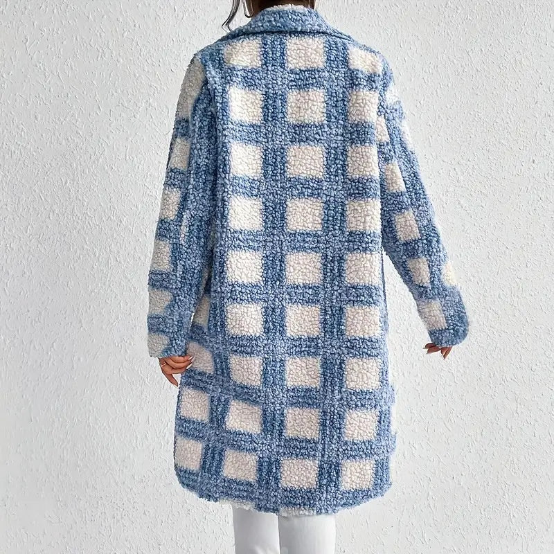 Women's Plaid Fleece Shacket | Lightweight Button-Down Fall Coat