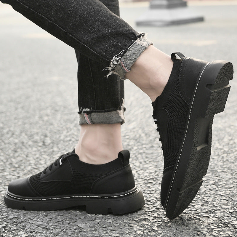 Casual Flying Woven Leather Shoes