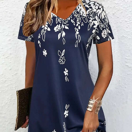 Casual V-neck Women's Clothing Dress