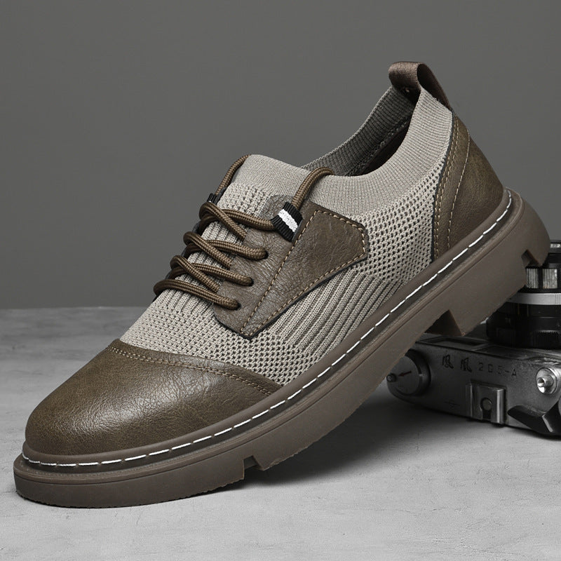 Casual Flying Woven Leather Shoes