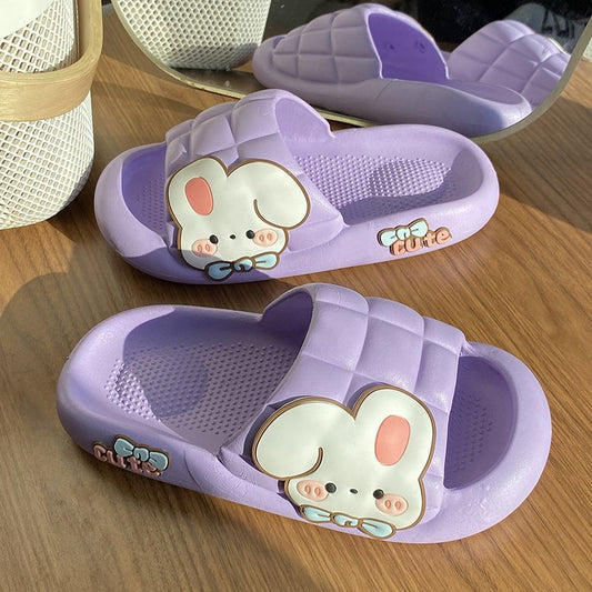Women's Fashionable Outer Wear Cute Rabbit Non-slip Thick Bottom Slippers