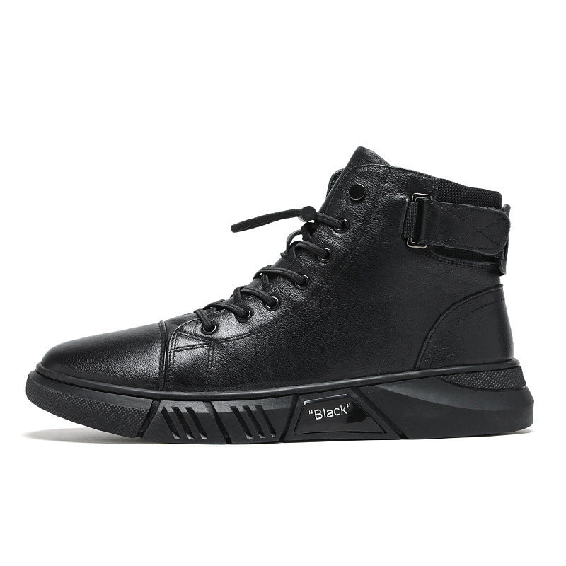 Men's New Leather Plush Martin Boots Casual