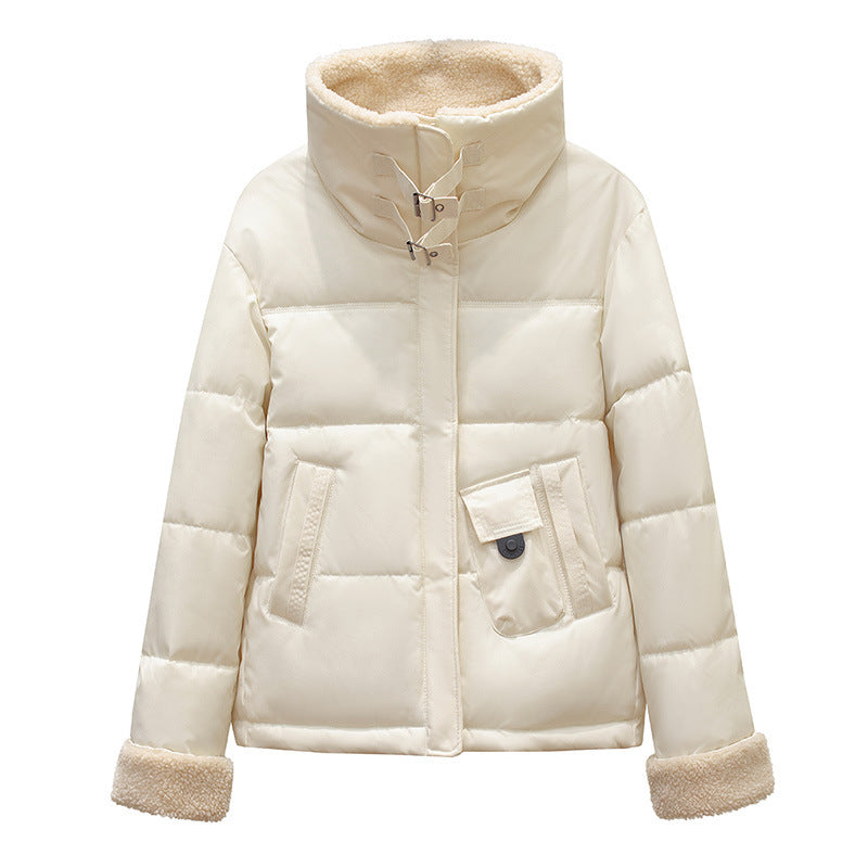 Women's Short Down Jacket with Fur Collar