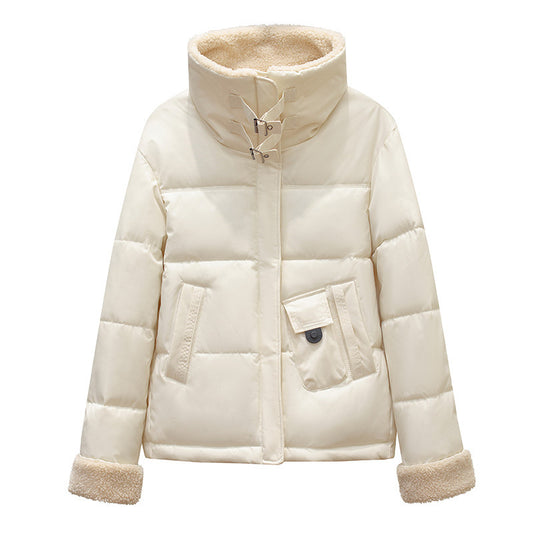 Women's Short Down Jacket with Fur Collar